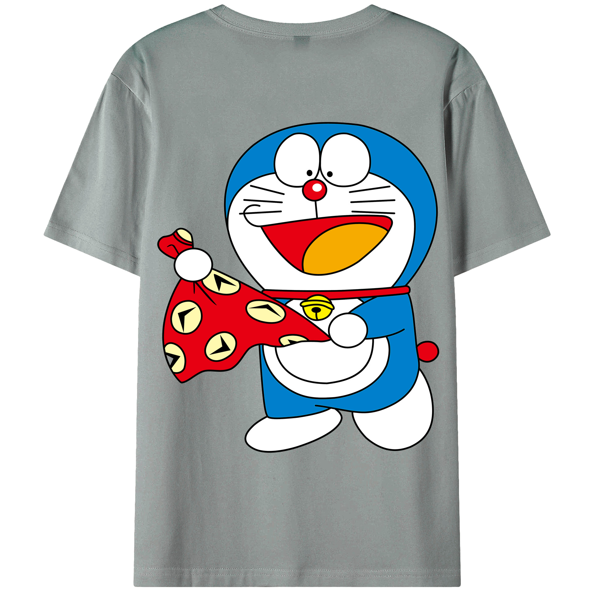 （画像用） ドラえもん Doraemon 綿100％ メンズ半袖Tシャツ（バックプリント） 通気性